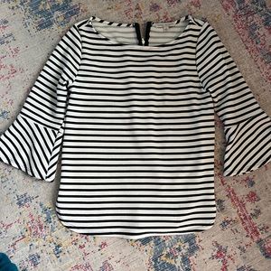 Black and white bell sleeves